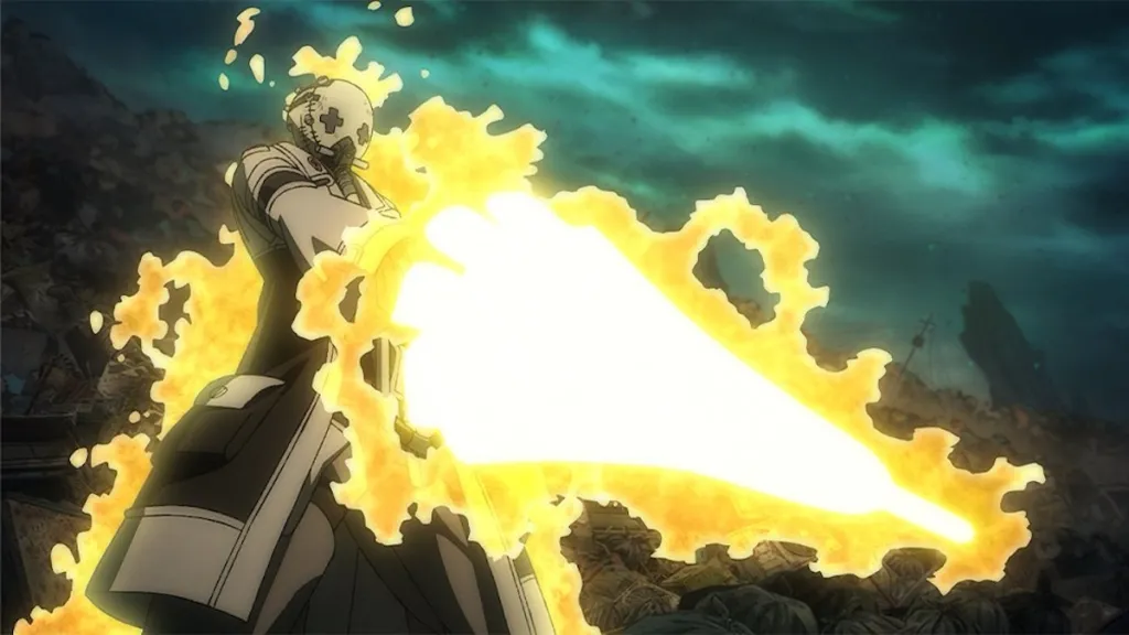 This scene features the character Enjin from the manga series Gachiakuta.